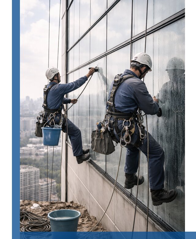 Профессиональная мойка фасадных окон альпинистами в Новошахтинске