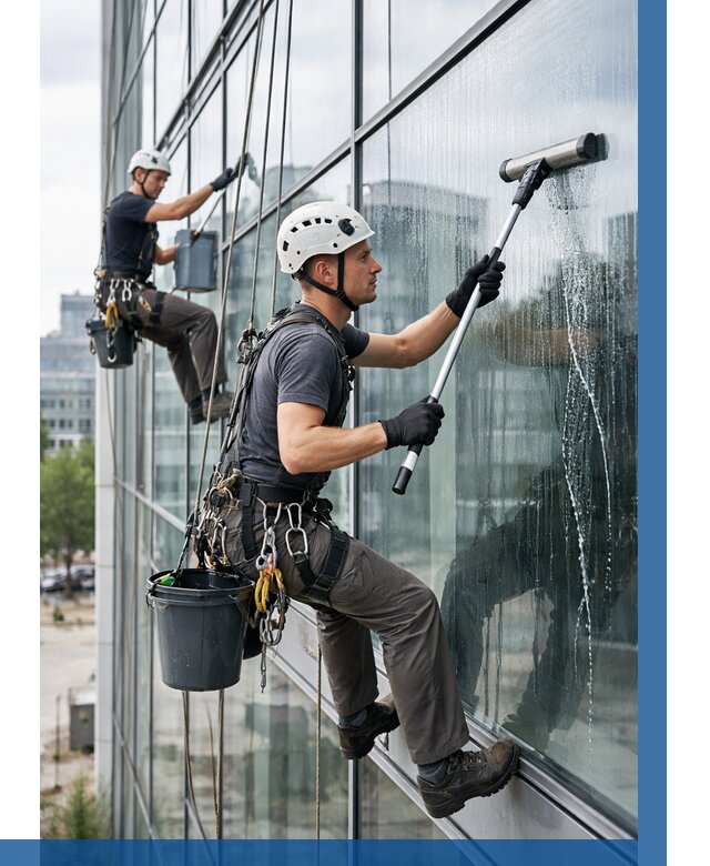 Мойка витражей альпинистами в Новошахтинске от 729 р. под ключ|ВЫСОТНИК-Нвш