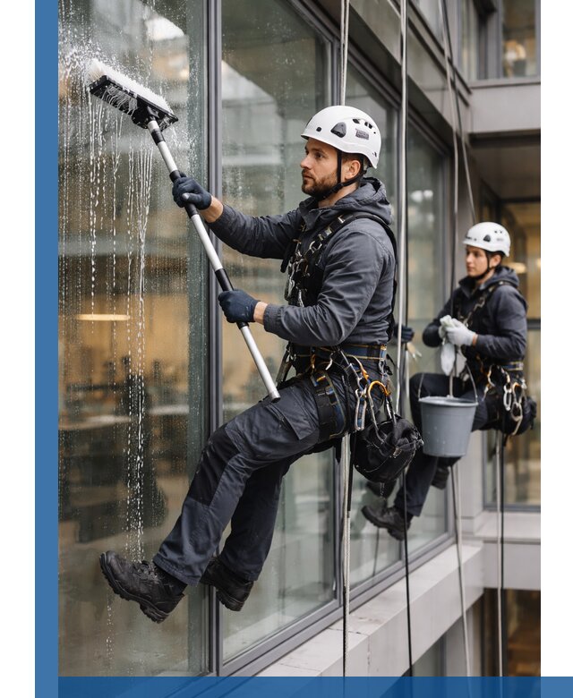 Профессиональная мойка витражей промышленными альпинистами в Новошахтинске