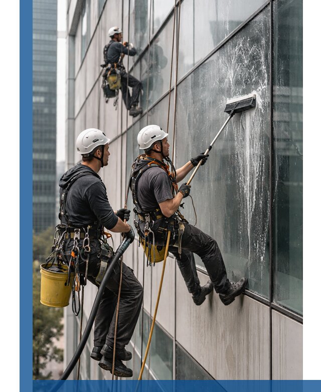 Профессиональная высотная мойка фасадов зданий в Новошахтинске