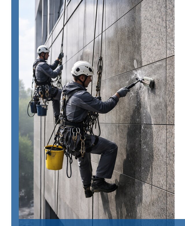 Профессиональная мойка фасада из керамогранита в Новошахтинске