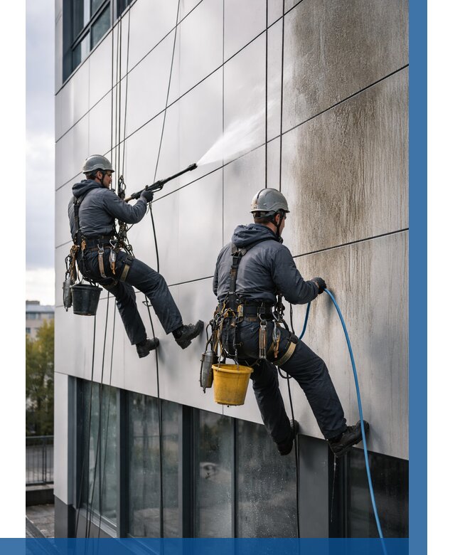 Мойка фасада из композита в Новошахтинске по цене от 312 р. | ВЫСОТНИК-Нвш