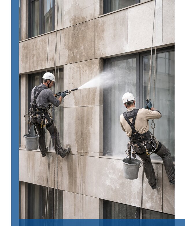 Послестроительная мойка фасада промышленным альпинизмом в Новошахтинске