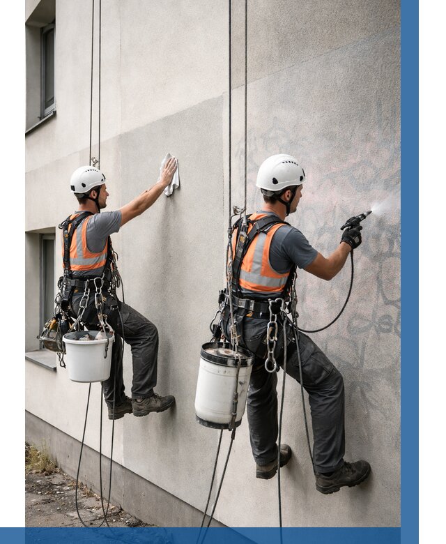 Антиграффити покрытие фасада в Новошахтинске от 625 р. | ВЫСОТНИК-Нвш