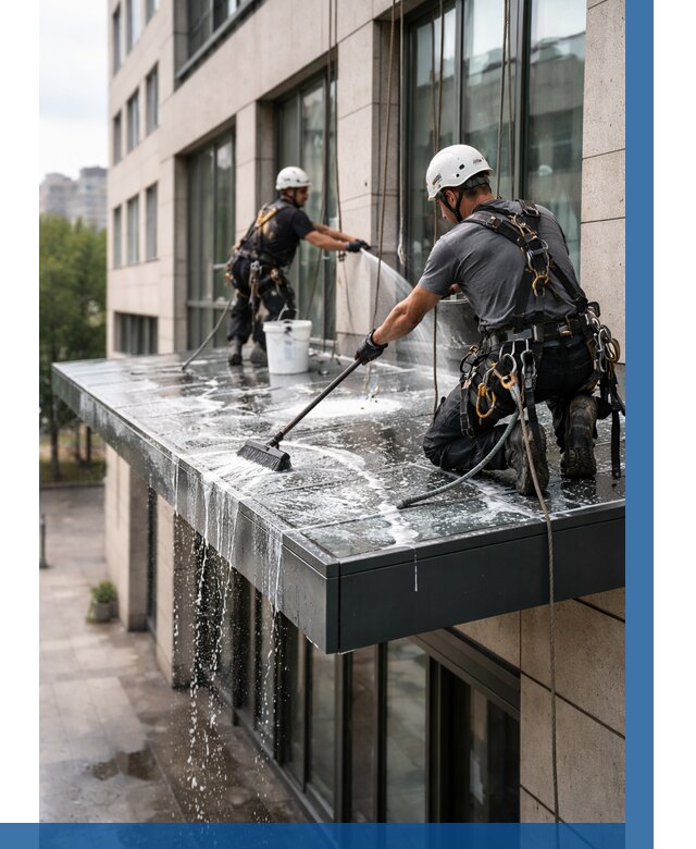 Мойка козырьков и навесов в Новошахтинске от 3646 р. | ВЫСОТНИК-Нвш