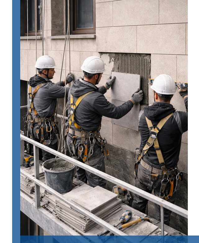 Ремонт облицовки фасада плиткой в Новошахтинске с гарантией