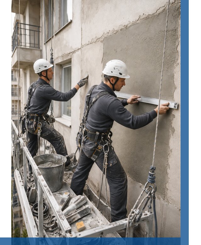 Штукатурка фасада на высоте в Новошахтинске от 937 р. | ВЫСОТНИК-Нвш