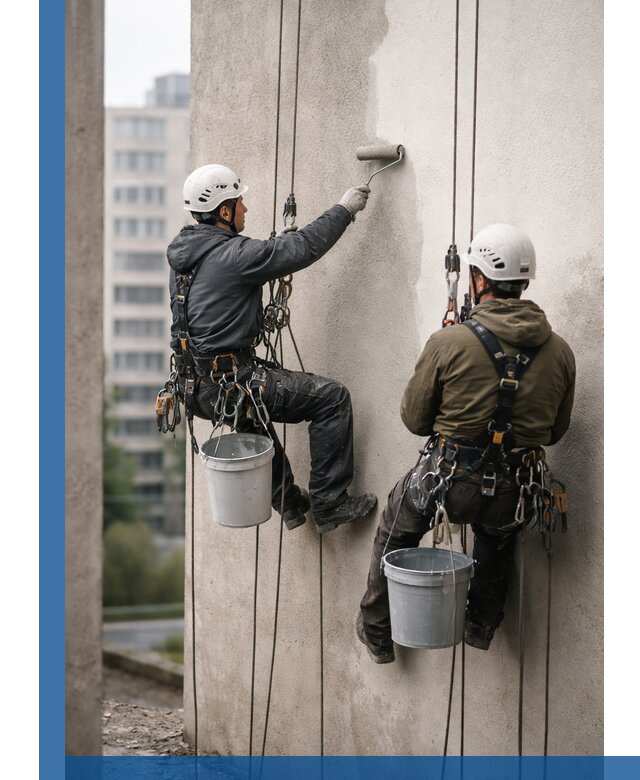 Покраска фасадов высотными альпинистами в Новошахтинске с гарантией