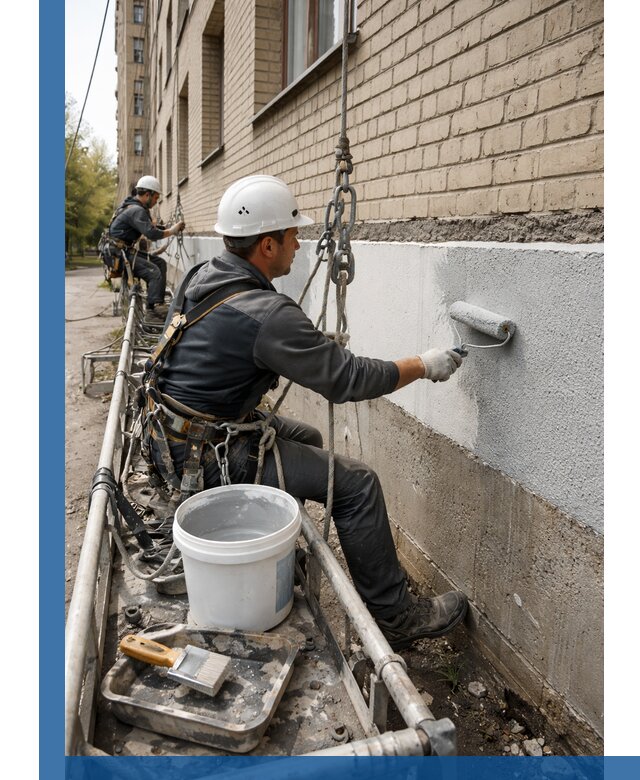 Окраска цоколя здания в Новошахтинске профессионально и надежно