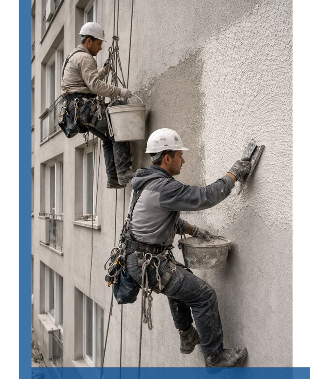 Нанесение декоративной штукатурки короед на фасад в Новошахтинске