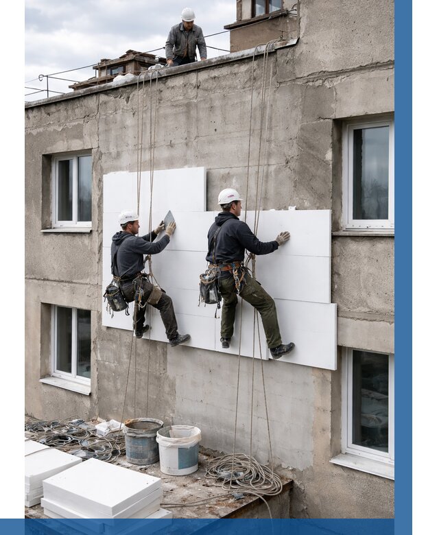 Утепление фасада пенополистиролом в Новошахтинске от 1875 р. | ВЫСОТНИК-Нвш