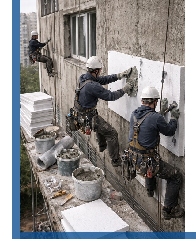 Утепление фасада пенополистиролом в Новошахтинске под ключ