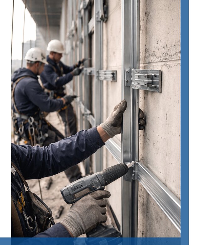 Монтаж подсистемы вентфасада в Новошахтинске от 885 р. | ВЫСОТНИК-Нвш