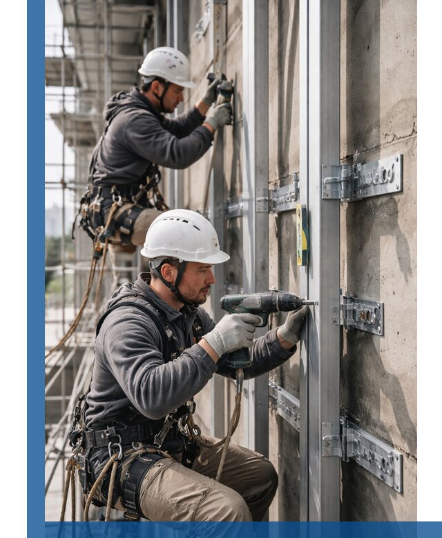 Монтаж и крепление подсистемы вентфасада в Новошахтинске