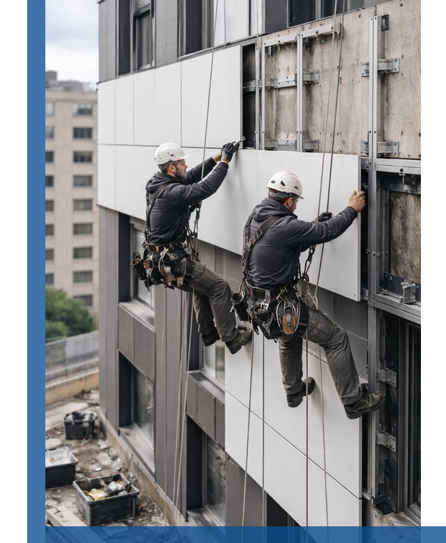 Монтаж композитных панелей фасада в Новошахтинске под ключ