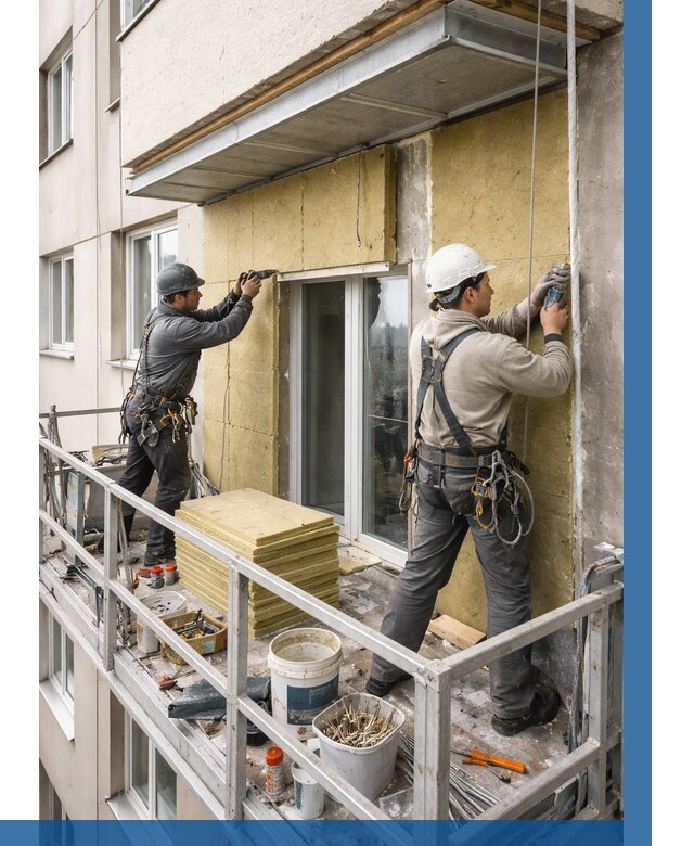 Утепление балкона снаружи в Новошахтинске от 1667 р. под ключ ВЫСОТНИК-Нвш