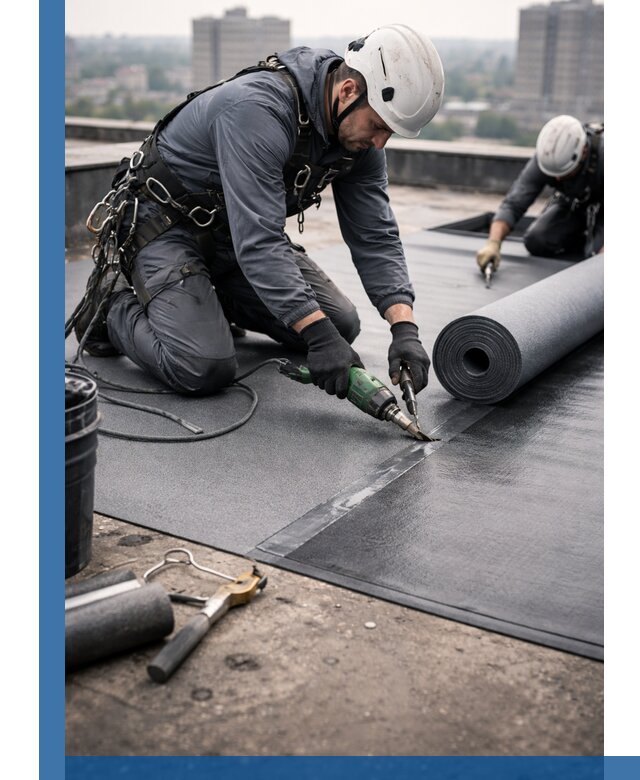 Ремонт мягкой кровли в Новошахтинске с выездом промальпинистов