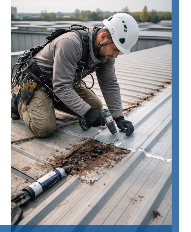 Ремонт профнастила на кровле в Новошахтинске от 729 р. | ВЫСОТНИК-Нвш