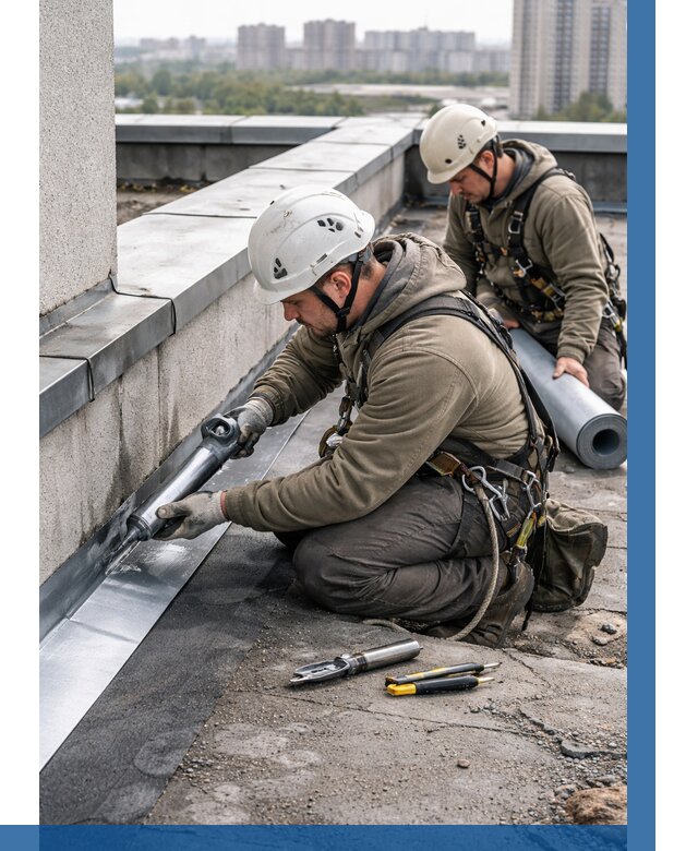 Ремонт кровельных примыканий в Новошахтинске от 1250 р. | ВЫСОТНИК-Нвш