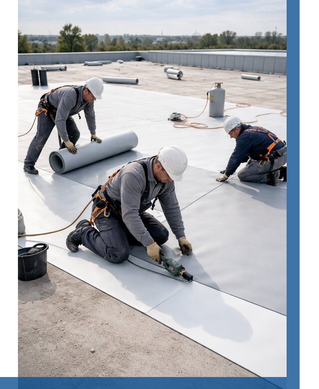 Монтаж мембранной кровли под ключ в Новошахтинске от 1250 р. | ВЫСОТНИК-Нвш