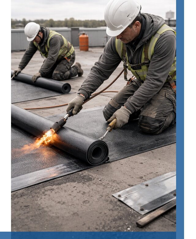 Монтаж наплавляемой кровли в Новошахтинске от 885 р. — ВЫСОТНИК-Нвш