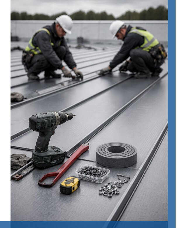 Монтаж фальцевой кровли в Новошахтинске от 1875 р. | ВЫСОТНИК-Нвш