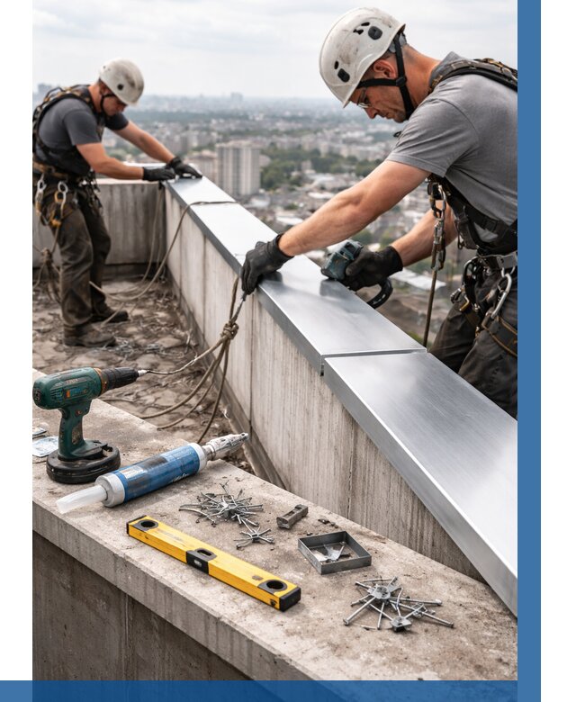 Монтаж парапетных крышек в Новошахтинске от 833 р. | ВЫСОТНИК-Нвш