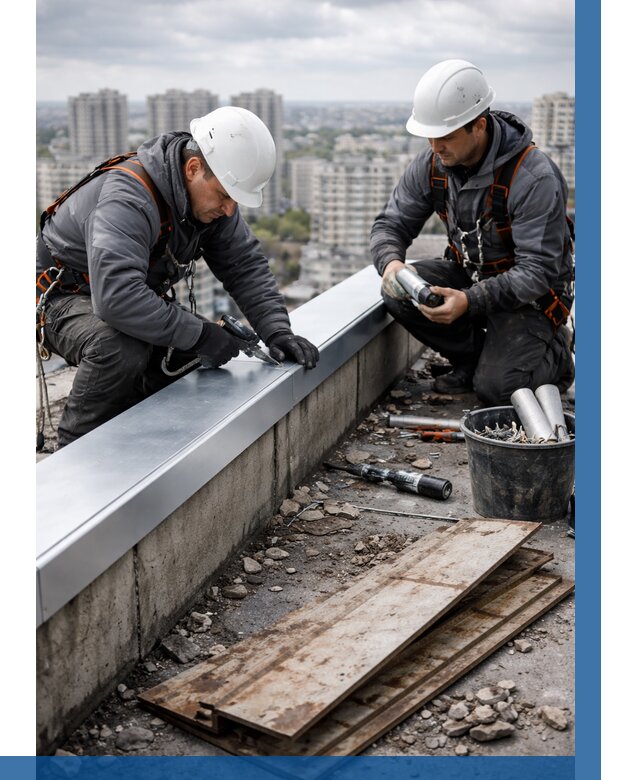 Замена парапетных крышек под ключ в Новошахтинске от 1250 р. | ВЫСОТНИК-Нвш