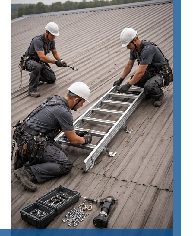 Монтаж кровельной лестницы в Новошахтинске от 4687 р. | ВЫСОТНИК-Нвш