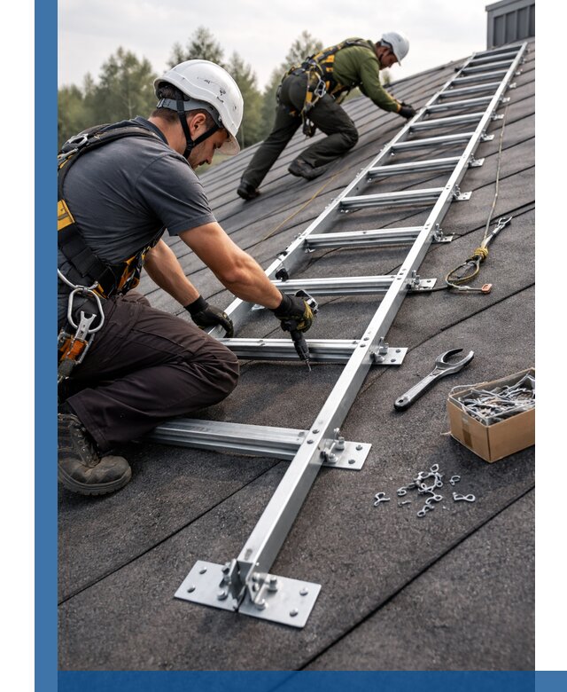 Профессиональный монтаж кровельной лестницы в Новошахтинске под ключ