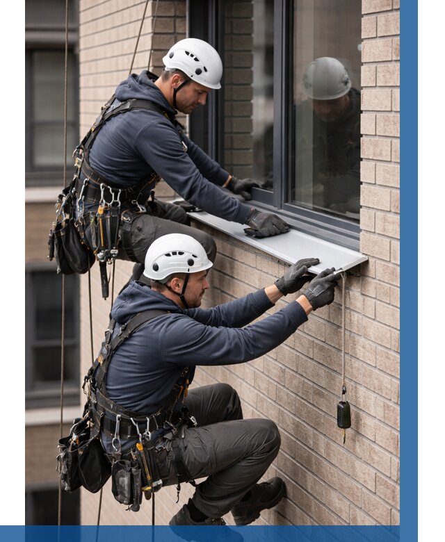 Монтаж оконных отливов под ключ в Новошахтинске от 3646 р. | ВЫСОТНИК-Нвш