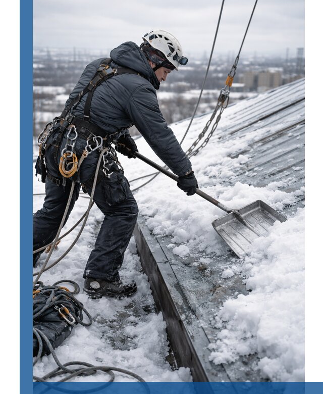 Профессиональная очистка кровли от снега и наледи в Новошахтинске