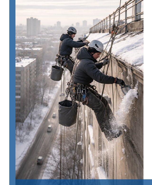 Очистка карнизов от снега в Новошахтинске профессионально и безопасно