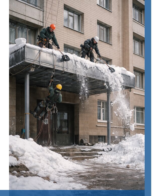 Очистка козырьков от снега в Новошахтинске от 3646 р. | ВЫСОТНИК-Нвш