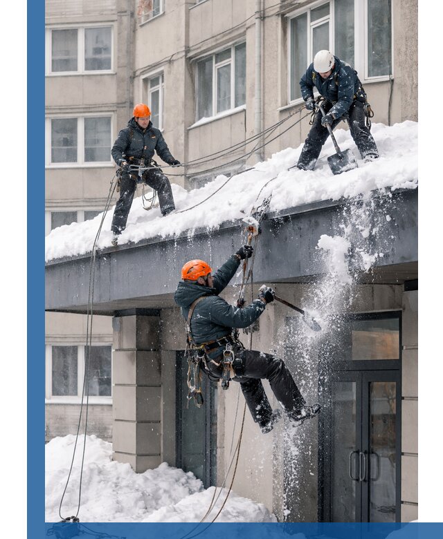 Безопасная очистка навесов от снега в Новошахтинске круглогодично