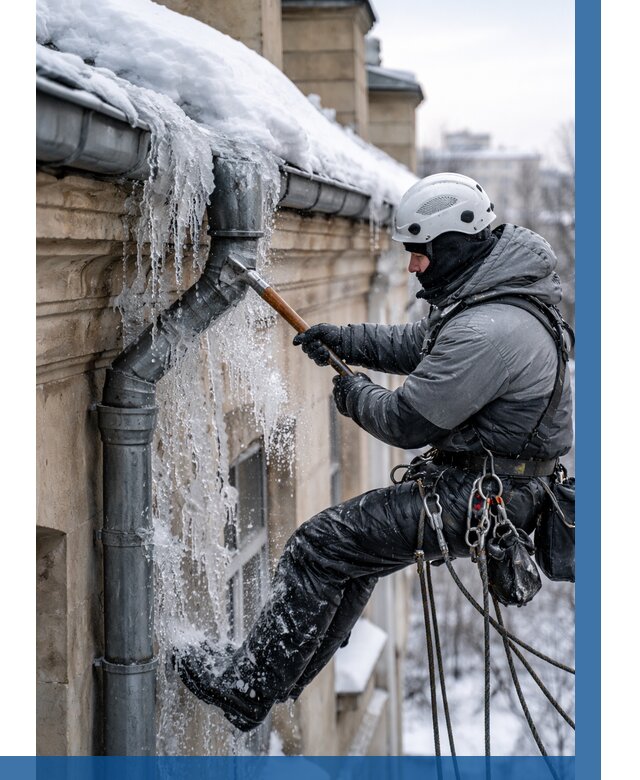 Очистка водостоков от льда в Новошахтинске от 3646 р. | ВЫСОТНИК-Нвш