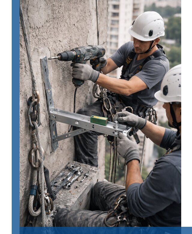 Установка кронштейнов кондиционера и крепежа в Новошахтинске