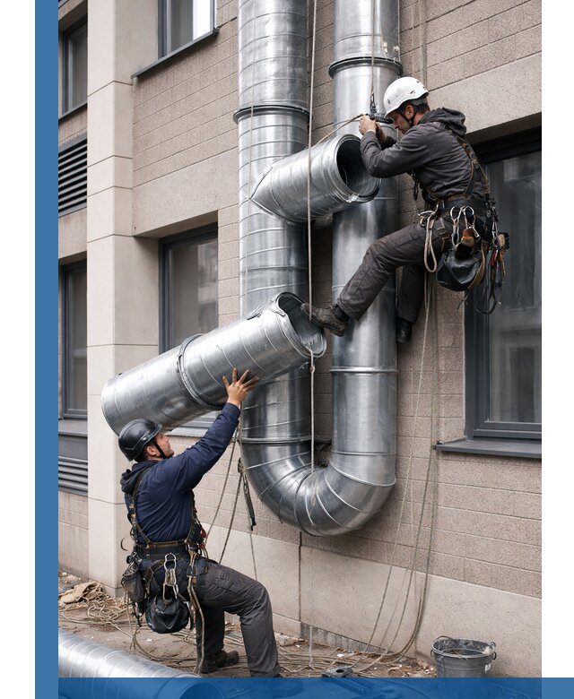 Монтаж фасадных воздуховодов в Новошахтинске с герметизацией и крепежом