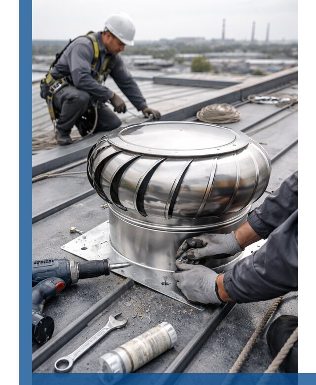 Установка дефлекторов на кровле в Новошахтинске профессионально