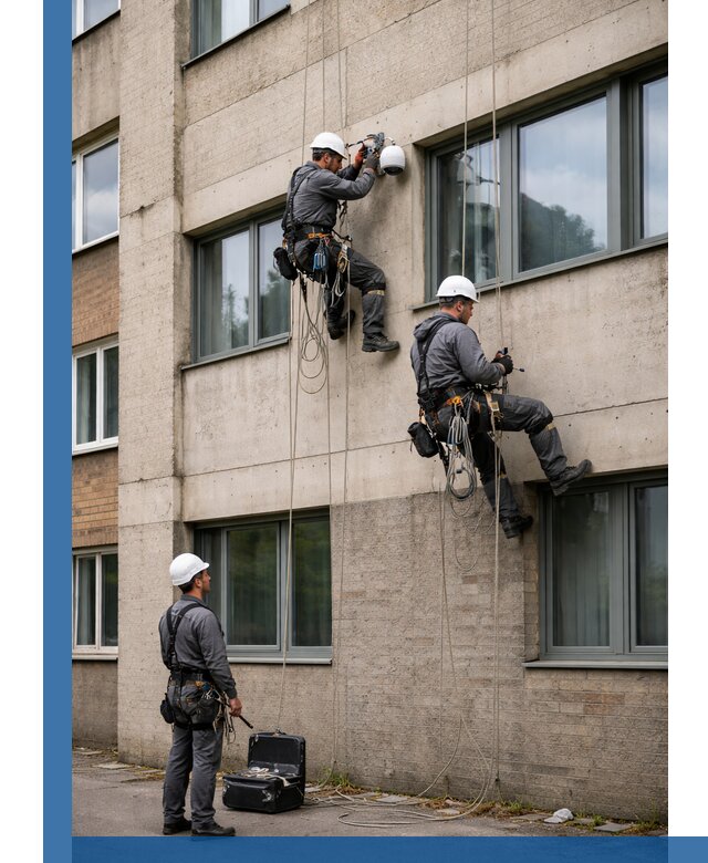 Монтаж фасадных камер видеонаблюдения в Новошахтинске под ключ