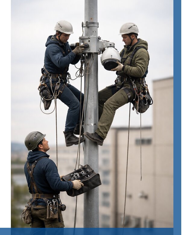 Установка видеокамер на мачте в Новошахтинске от 8854 р. | ВЫСОТНИК-Нвш