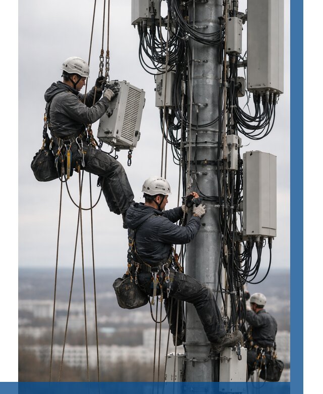 Монтаж оборудования связи на мачте в Новошахтинске от 7812 р. | ВЫСОТНИК-Нвш