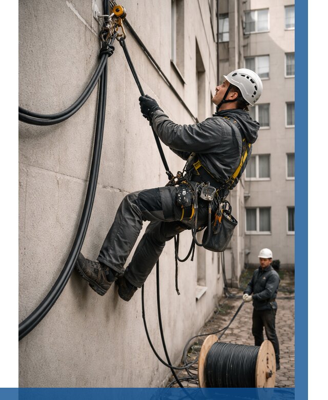 Протяжка кабеля питания на высоте в Новошахтинске от 469 р. | ВЫСОТНИК-Нвш