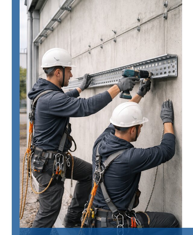 Монтаж кабельных лотков на фасаде зданий в Новошахтинске с гарантией