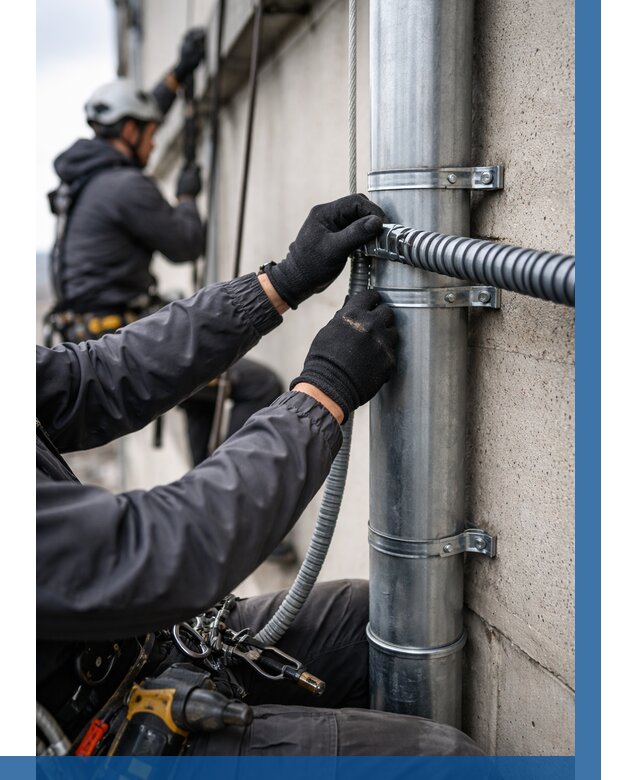 Монтаж гофры для кабеля в Новошахтинске от 312 р. | ВЫСОТНИК-Нвш