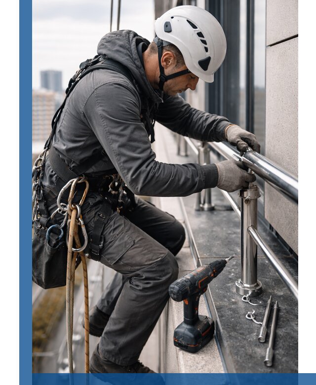 Монтаж ограждений на высоте в Новошахтинске для зданий и конструкций