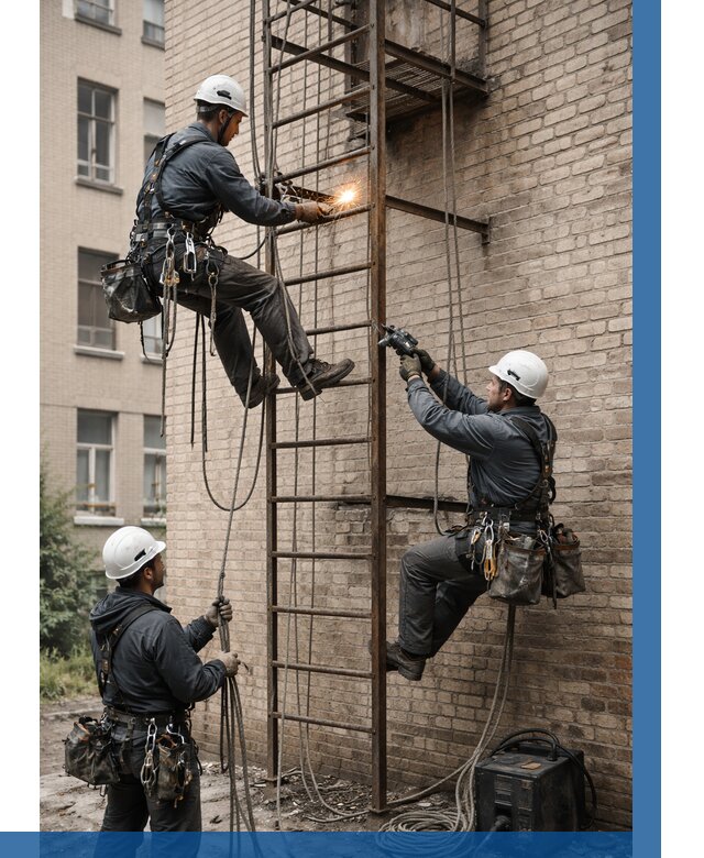 Ремонт пожарной лестницы в Новошахтинске от 7812 р. | ВЫСОТНИК-Нвш