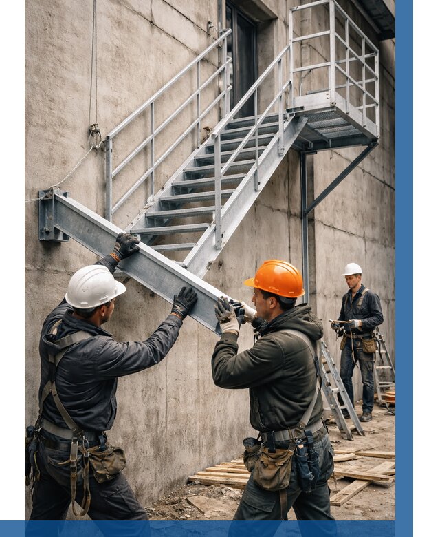 Монтаж металлических лестниц в Новошахтинске от 15624 р. | ВЫСОТНИК-Нвш