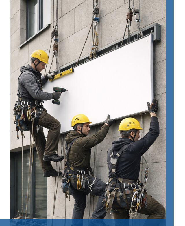 Монтаж рекламной вывески в Новошахтинске от 8333 р. | ВЫСОТНИК-Нвш