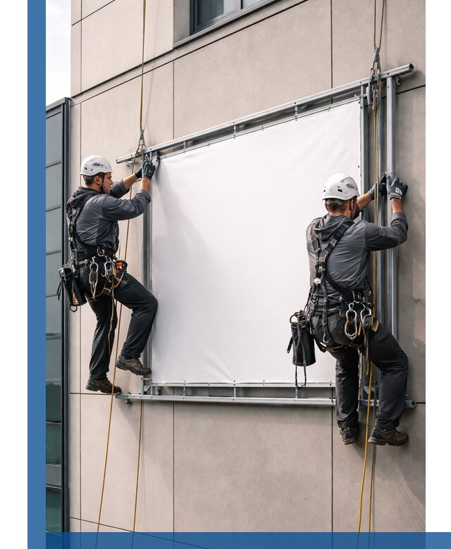 Монтаж наружной рекламной вывески в Новошахтинске под ключ